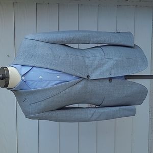 SUITSUPPLY Havana Light Solid Grey Pure Wool Mens Sz 38 R Sport Coat Blazer